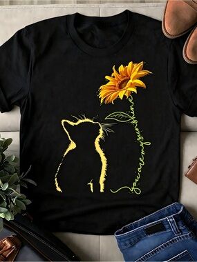 Cat You Are My Sunshine T-Shirt Cats Tee black Women Men T-shirt Unisex